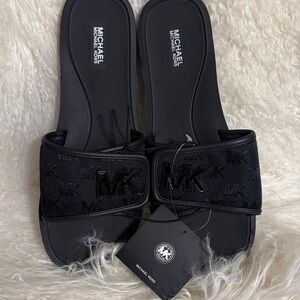 Michael Kors Black Logo Slide Sandals